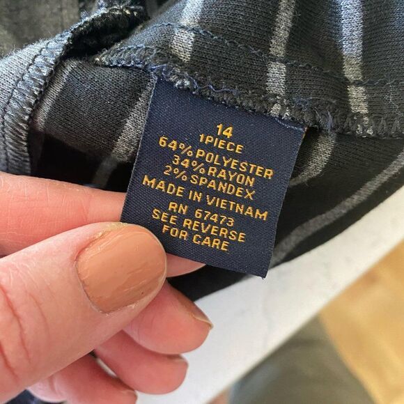 Just Taylor Fit & Flare Gray Black White Striped Zip Up Dress, Size 14 - Picture 7 of 7